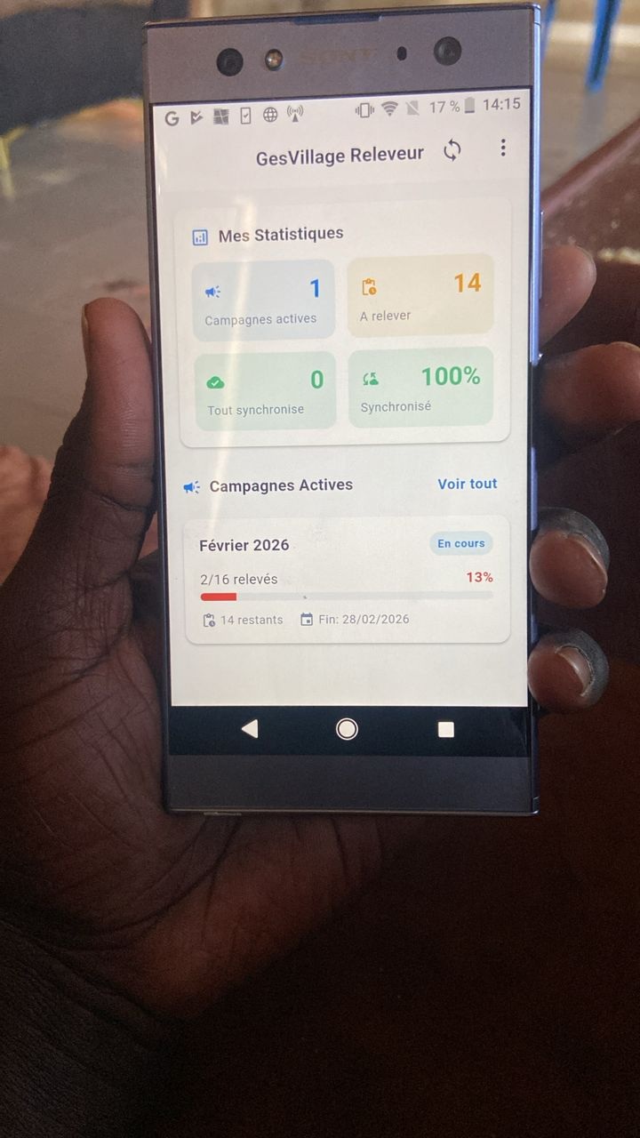 L'application GesVillage Releveur utilisée sur le terrain