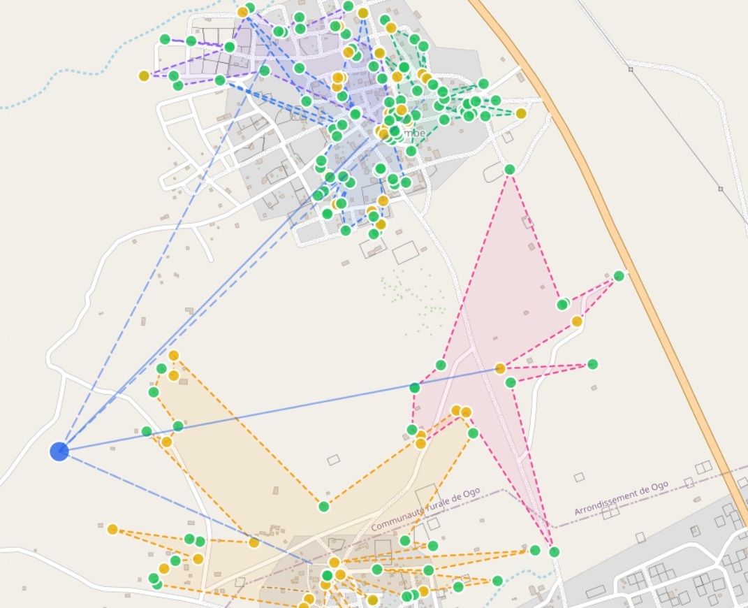 Cartographie des compteurs et du réseau d'eau dans GesVillage